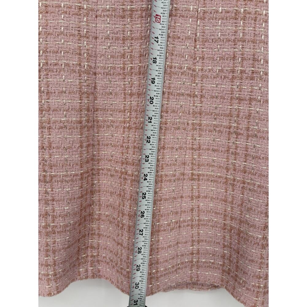 NWT Rachel Zoe XL Pink Tweed Vest Gold Button Sleeveless Blazer Jacket - Picture 9 of 9